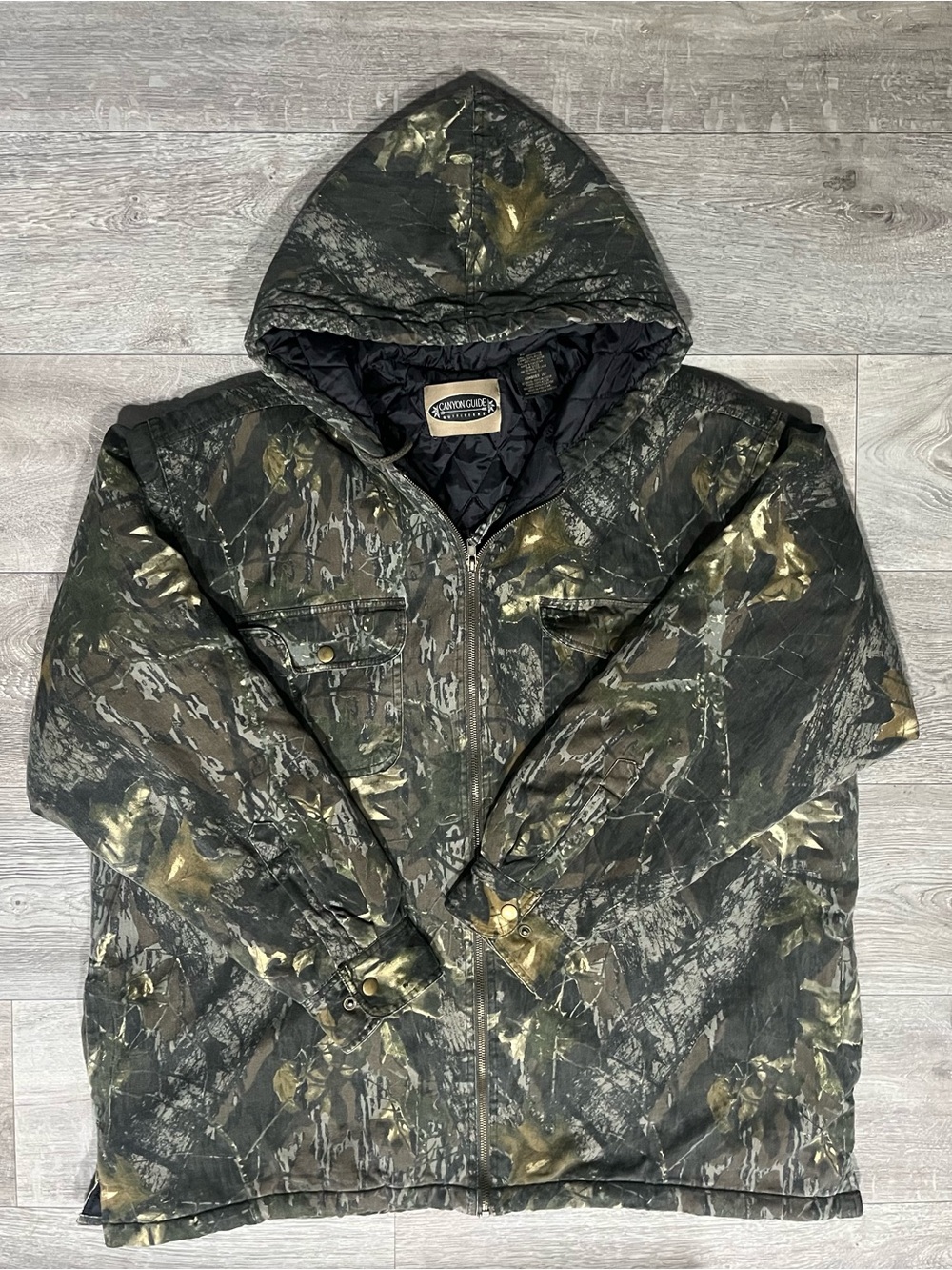Canyon Guide Outfitters Camo Hunting Jacket Mens 3XL Insulated Hooded Full Zip